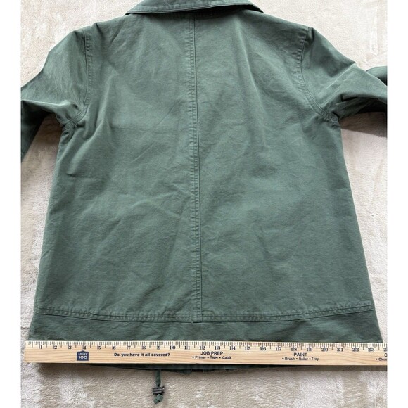 Eileen Fisher Size Small Petite Green Jacket Organic Cotton Hemp Full Zip Snaps - Picture 4 of 6